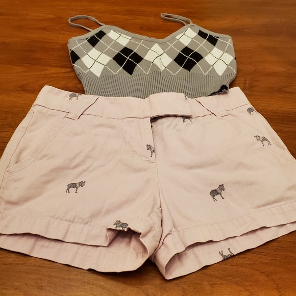 J. Crew Light Purple & Gray Zebra Critter Shorts Size 0 - Picture 2 of 12